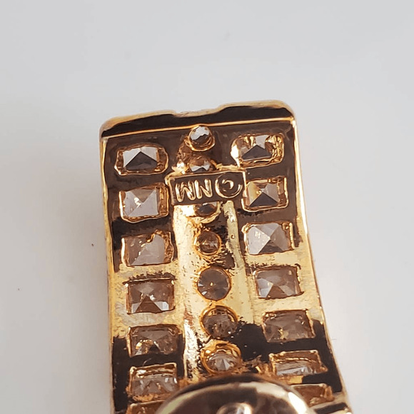 Vintage Nolan Miller Glamour Collection‎ Half Hoop Pierced Earrings - Picture 4 of 6